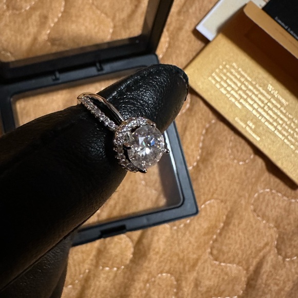 Dazzling Moissanite Halo Ring - Picture 16 of 16